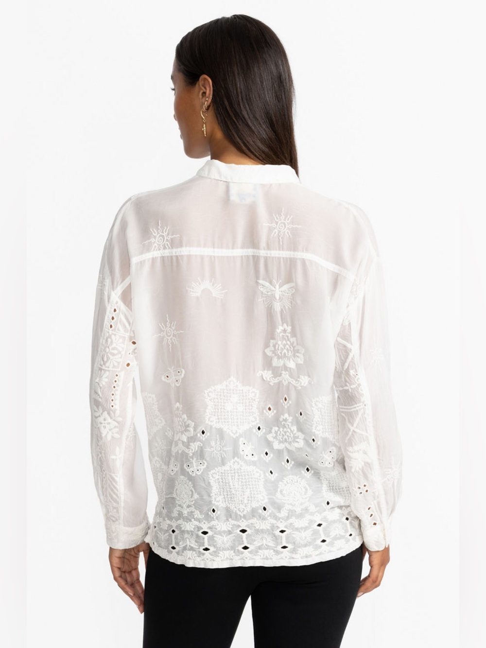 JOHNNY WAS Slim Audrey Button Down White Size Small - Picture 3 of 12